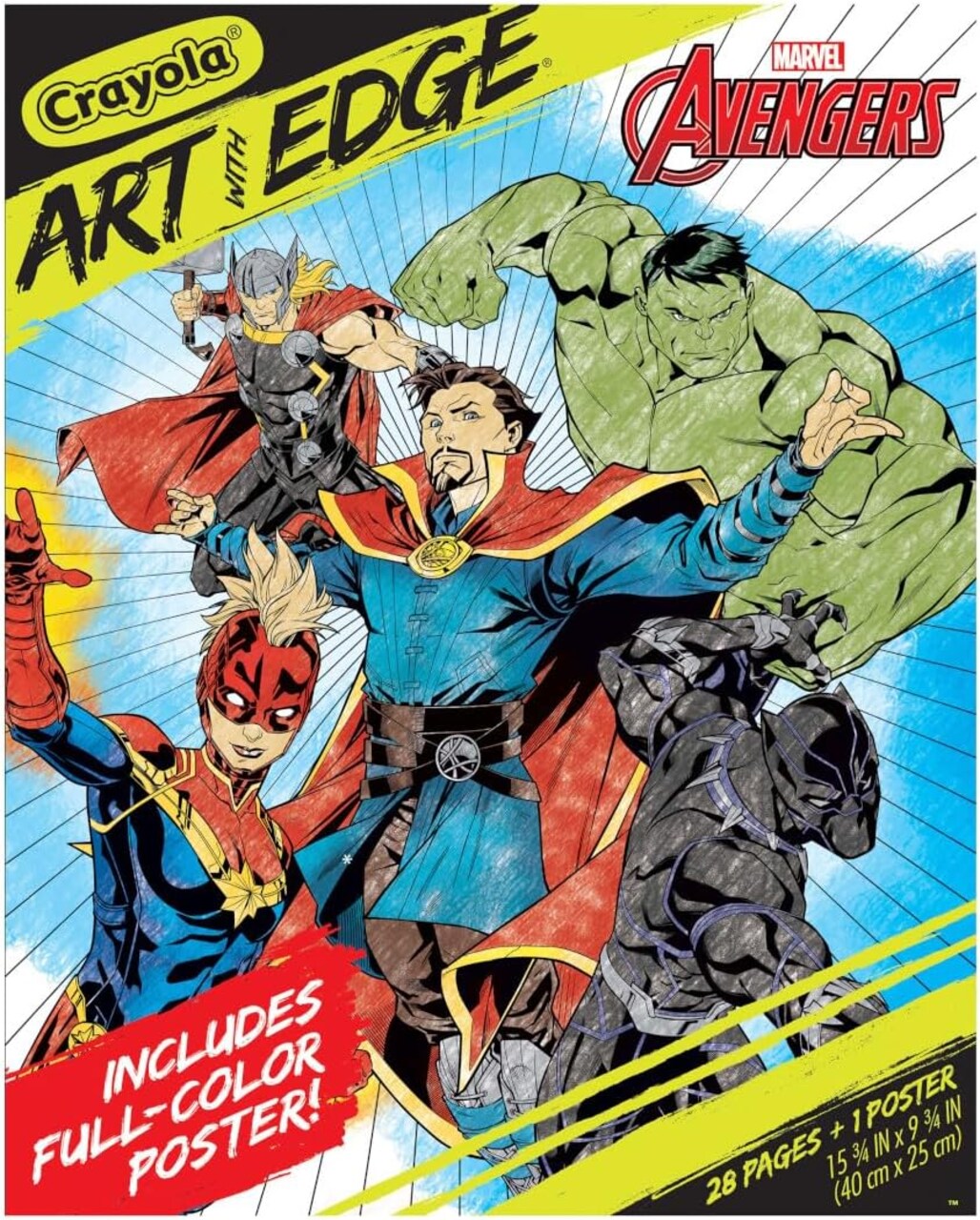 Crayola Art With Edge Coloring Book Paperback Marvel Avengers, Beginner Child, 28 Pages (Paperback)